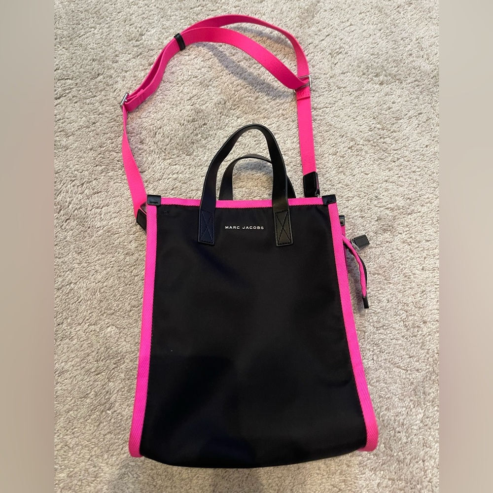 Marc Jacobs Retake Mini Nylon Tote Bag - Black Hot Pink